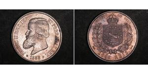 2000 Рейс Бразильська імперія (1822-1889) Срібло Педру II (імператор Бразилії) (1825 - 1891)