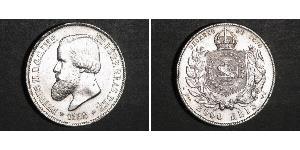2000 Рейс Бразильська імперія (1822-1889) Срібло Педру II (імператор Бразилії) (1825 - 1891)
