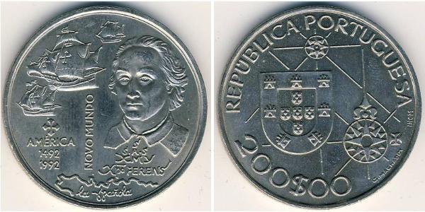 200 Escudo Portogallo (1975 - ) Argento 