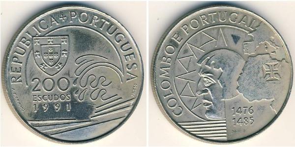 200 Escudo Republica Portuguesa (1975 - ) Níquel/Cobre 