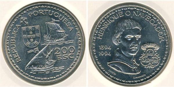 200 Escudo Republica Portuguesa (1975 - ) Plata 
