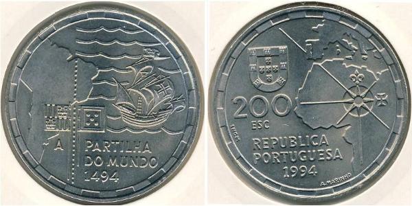 200 Escudo Republica Portuguesa (1975 - ) Plata 