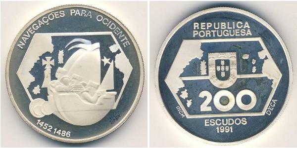 200 Escudo Portuguese Republic (1975 - ) Silver 