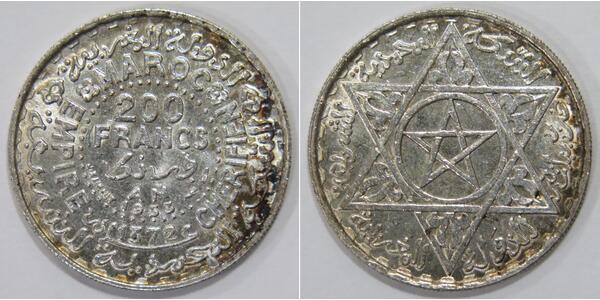 200 Franc Morocco Silver Mohammed V of Morocco (1909 - 1961)