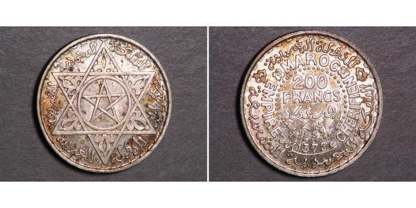 200 Franc 摩洛哥 銀 穆罕默德五世 (摩洛哥) (1909 - 1961)