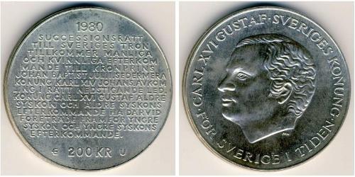 200 Krone Suède Argent 