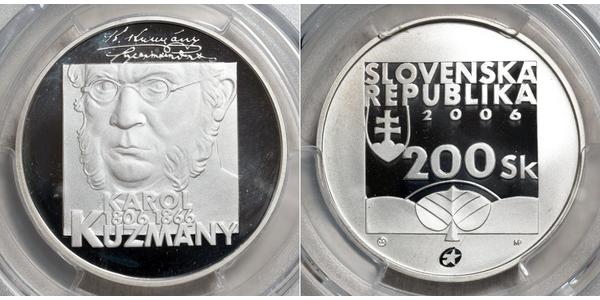 200 Krone Slovakia 銀/銅 