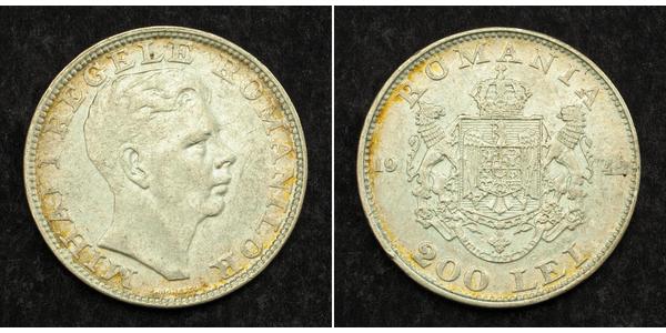 200 Lev Regno di Romania (1881-1947) Argento Michele I di Romania (1927-)