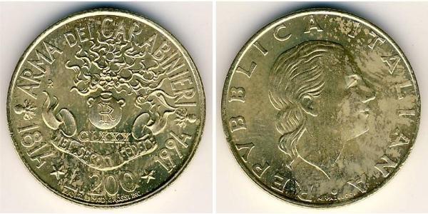 200 Lira Italie Bronze/Aluminium 