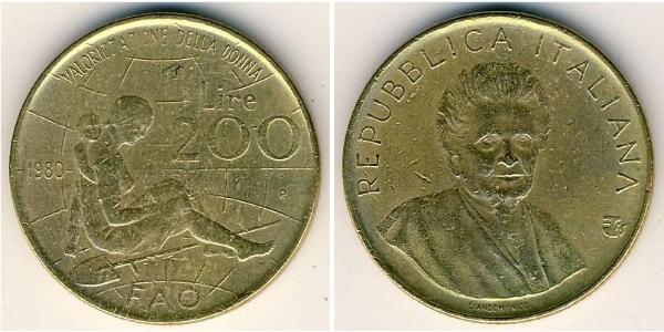 200 Lira Italien Bronze/Aluminium 