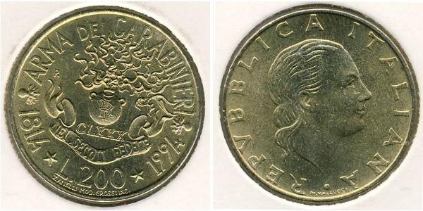 200 Lira Italien Bronze/Aluminium 