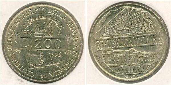 200 Lira Italien Messing 