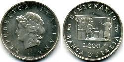 200 Lira Italien Silber 