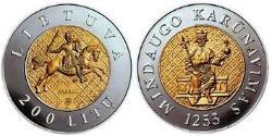 200 Litas Litauen (1991 - ) Gold/Silber 