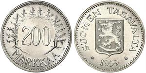 200 Mark Finlande (1917 - ) Argent 