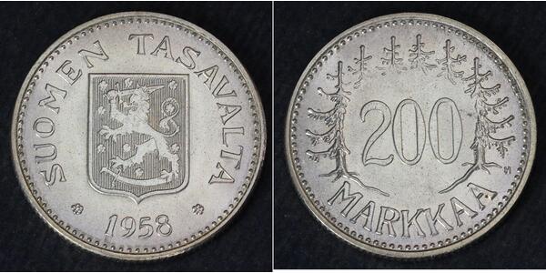 200 Mark Finland (1917 - ) Silver 