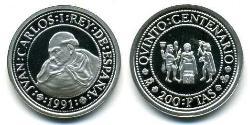 200 Peseta Regno di Spagna (1976 - ) Argento 