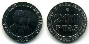 200 Peseta Regno di Spagna (1976 - ) Rame/Nichel 