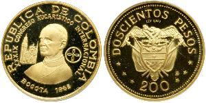 200 Peso Republic of Colombia (1886 - ) Gold 