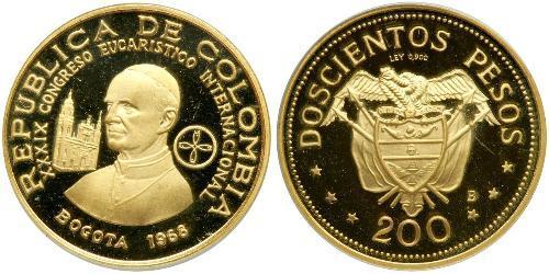 200 Peso Republik Kolumbien  (1886 - ) Gold 