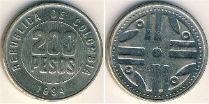 200 Peso Republik Kolumbien  (1886 - ) Kupfer/Zink/Nickel 