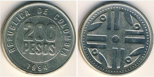 200 Peso Colombia (1886 - ) Rame/Zinco/Nichel 