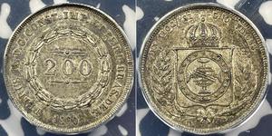 200 Reis Empire du Brésil (1822-1889) Argent 