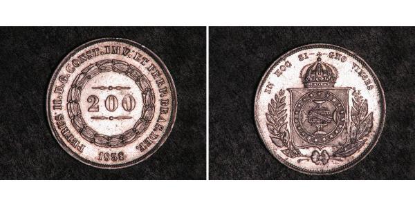 200 Reis Empire du Brésil (1822-1889) Argent 