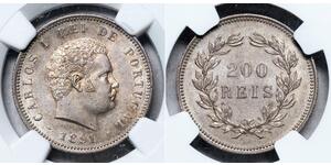 200 Reis Regno del Portogallo (1139-1910) Argento 