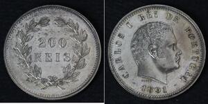 200 Reis Regno del Portogallo (1139-1910) Argento 