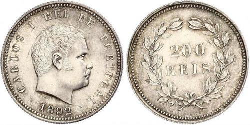 200 Reis Regno del Portogallo (1139-1910) Argento 