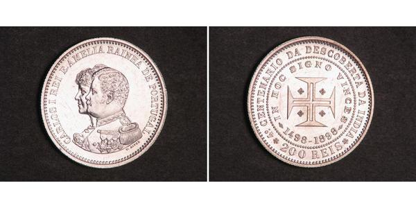 200 Reis Regno del Portogallo (1139-1910) Argento Carlo I del Portogallo (1863-1908)