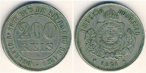 200 Reis Empire of Brazil (1822-1889) Copper/Nickel 