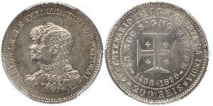 200 Reis Reino de Portugal (1139-1910) Plata Carlos I de Portugal (1863-1908)