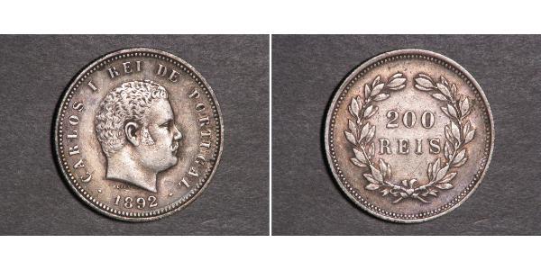 200 Reis Kingdom of Portugal (1139-1910) Silber 