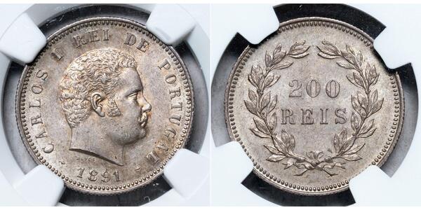 200 Reis Kingdom of Portugal (1139-1910) Silver 
