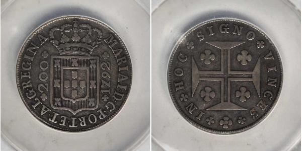 200 Reis Portugal / Kingdom of Portugal (1139-1910) Silver Maria I of Portugal (1734-1816)