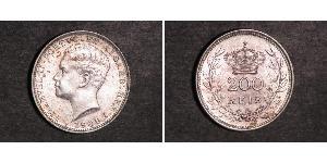 200 Reis 葡萄牙王國 (1139 - 1910) 銀 Manuel II of Portugal (1889-1932)