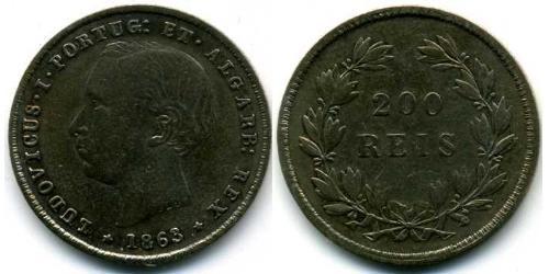 200 Reis 葡萄牙王國 (1139 - 1910) 銀 
