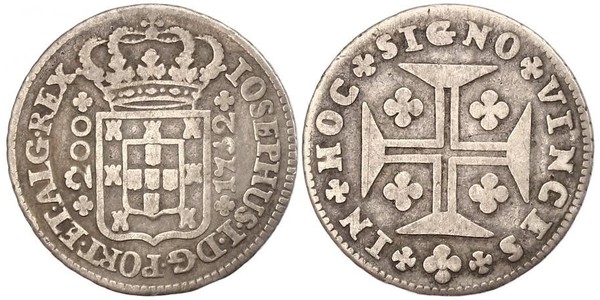 200 Reis 葡萄牙王國 (1139 - 1910) / 葡萄牙 銀 Maria I of Portugal (1734-1816)
