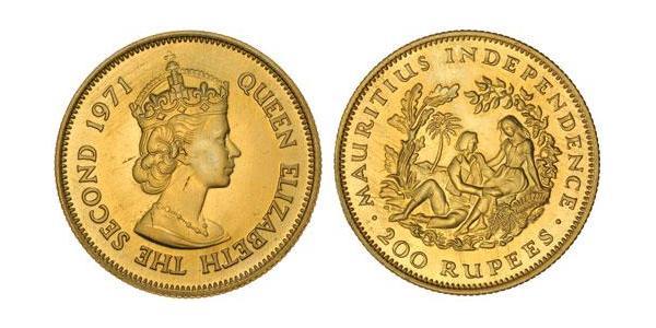 200 Rupee Mauritius Oro Elisabetta II (1926-2022)