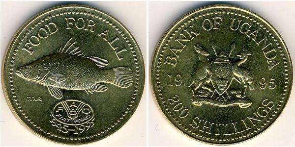 200 Shilling Uganda 黃銅 