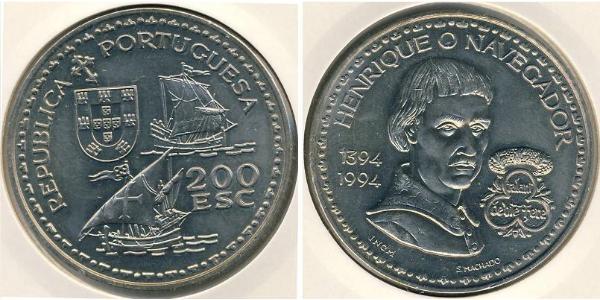 200 Ескудо Португальська Республіка (1975 - ) Срібло 