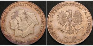 200 Злотий Польська Народна Республіка (1952-1990) Нікель/Мідь 