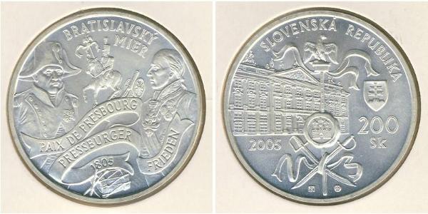 200 Крона Словакия Серебро 