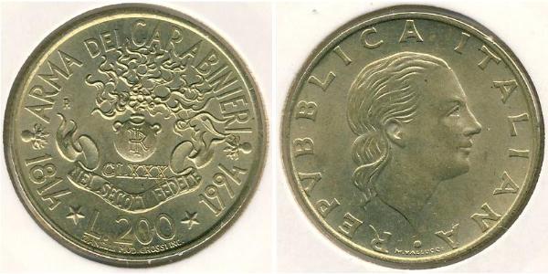 200 Лира Италия Алюминий/Бронза 