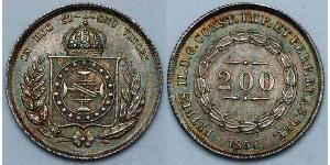 200 Рейс Бразильская империя (1822-1889) Серебро 