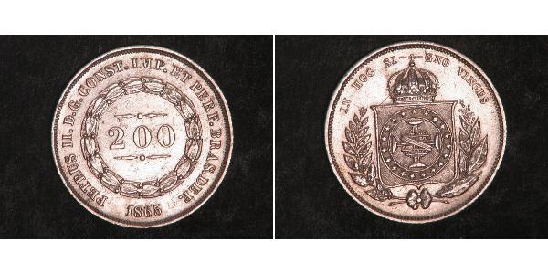 200 Рейс Бразильская империя (1822-1889) Серебро 