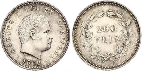200 Рейс Королевство Португалия (1139-1910) Серебро 