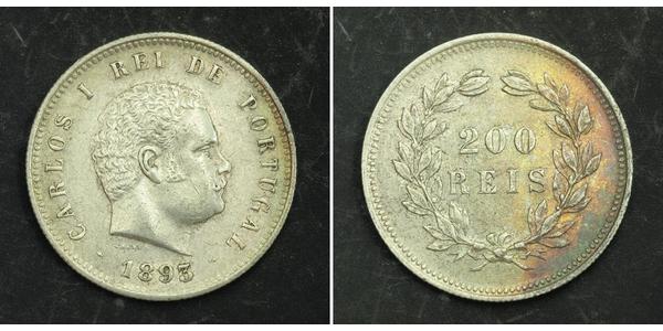 200 Рейс Королівство Португалія (1139-1910) Срібло 